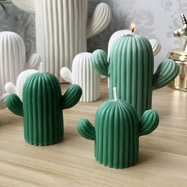 3 Tailles Cactus Bougie Silicone Moule-3D Cactus Bougie Moule-Succulent Cactus Bougie Moule-Cactus Plante Bougie Moule-Ciment Plâtre Art Moule