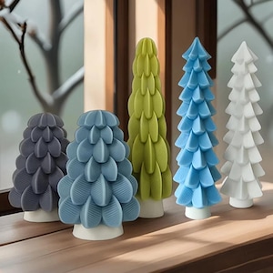 Christmas Candle Silicone Mold-Christmas Tree Candle Mold-Pine Tree Candle Mold-Christmas Pillar Candle Mold-DIY Aromatherapy Plaster Mold