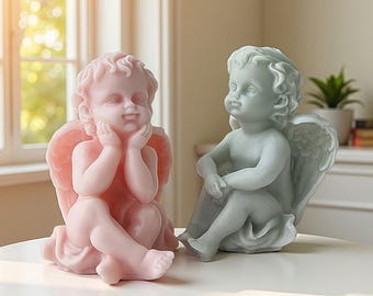 3D Cherub Statue Silicone Mold-Cherub Angel Candle Mold-Christmas Candle Decor Mold-Handmade Soap Mold-DIY Aromatherapy Plaster Mold