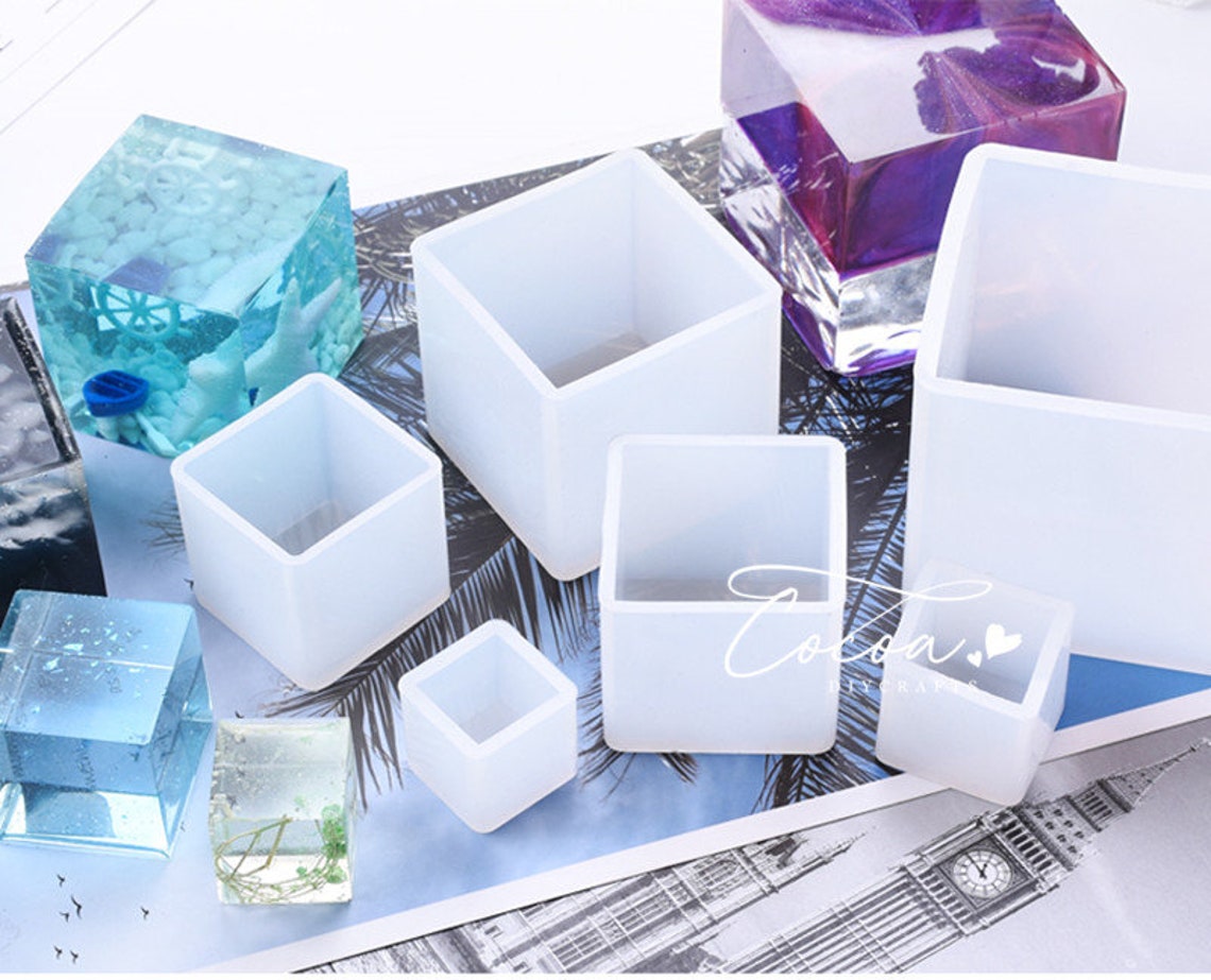 Square Cube Resin MoldSquare Silicone MoldSquare Candle Etsy