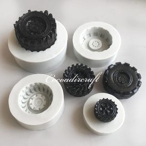 4 Styles Tire Fondant Silicone Mold-Small Car Tire Resin Mold-Car Truck Themed Mold-Chocolate Cake Decor Mold-Aromatherapy Plaster Art Mold