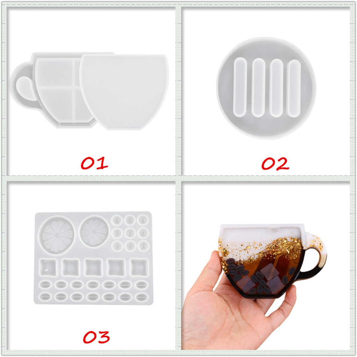 Coffee Cup Quicksand Moldcoffee Cup Shaker Resin Moldcoffee Etsy