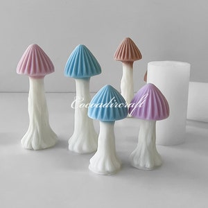 3 Sizes Mushroom Silicone Mold-Cute Mushroom Candle Mold-Plant Mushroom Candle Mold-Beeswax Pillar Candle Mold-Aroma Candle Soap Mold