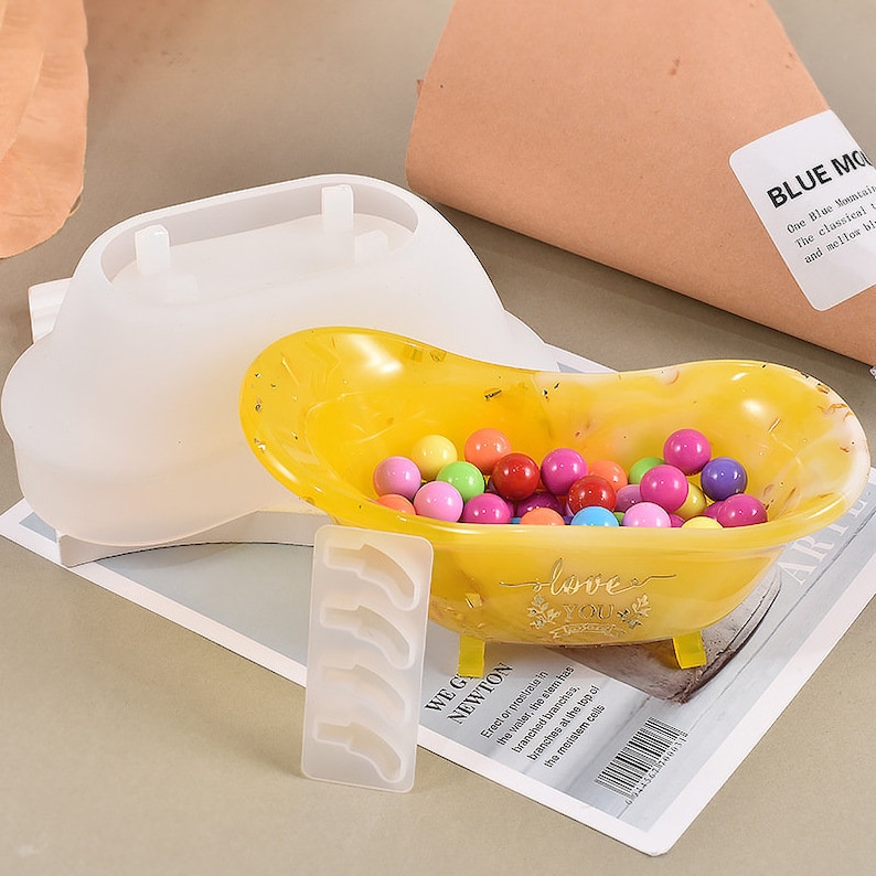 Bathtub Soap Dish Silicone Mold-Bathtub Resin Mold-Bathtub Storage Box Mold-Soap Dish Holder Mold-Soap Tray Mold-Resin Plaster Bathtub Mold image 2
