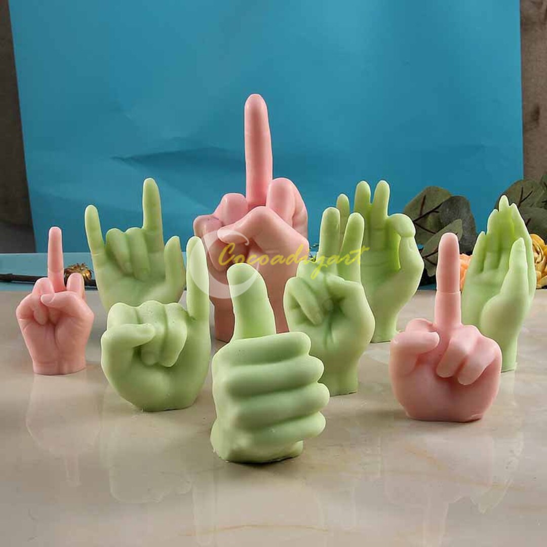 Medium Finger Candle Moldhand Gesture Candle Moldhand Finger Candle