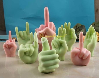 Medium Finger Candle Mold-Hand Gesture Candle Mold-Hand Finger Candle Mold-Scented Pillar Candles Mold-Aromatherapy Plaster Mold