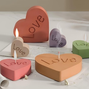 Love Heart Silicone Mold-Heart Keychain Resin Mold-Valentine Heart Candle Mold-Concrete Cement Heart Mold-DIY Aromatherapy Plaster Mold