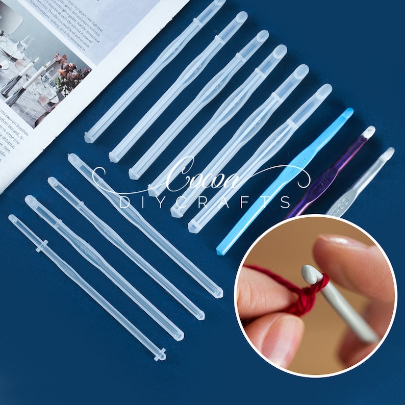 10pcs Crochet Hook Silicone Moldcrochet Hook Resin Etsy