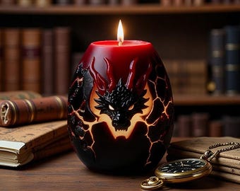 3D Dragon Egg Candle Silicone Mold-Dragon Head Candle Mold-Easter Egg Candle Mold-Embossed Pillar Candle Mold-Soy Beeswax Candle Mold