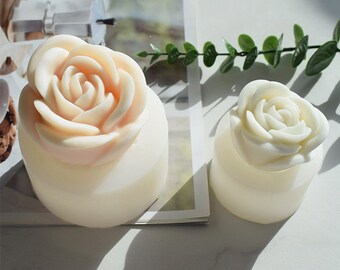 Flower Rose Candle Silicone Mold-3D Rose Candle Mold-Rose Soap Mold-Romantic Candle Mold-Soy Candle Mold-DIY Aromatherapy Plaster Mold