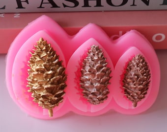 Molde de silicone de pinha pequena - Molde de resina de pinha - Molde de fondant de pinha de Natal - Molde de decoração de bolo de chocolate - Molde de arte de resina epóxi