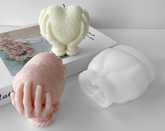 Holding Heart Silicone Mold-Hand Heart Candle Mold-Romantic Heart Candle Mold-Valentine's Day Candle Mold-Aromatherapy Plaster Art Mold