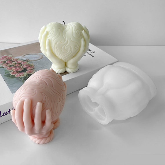 TROYSINC Moule à bougie en silicone en forme de cœur romantique pour la Saint Valentin, les bougies en forme de cœur DIY