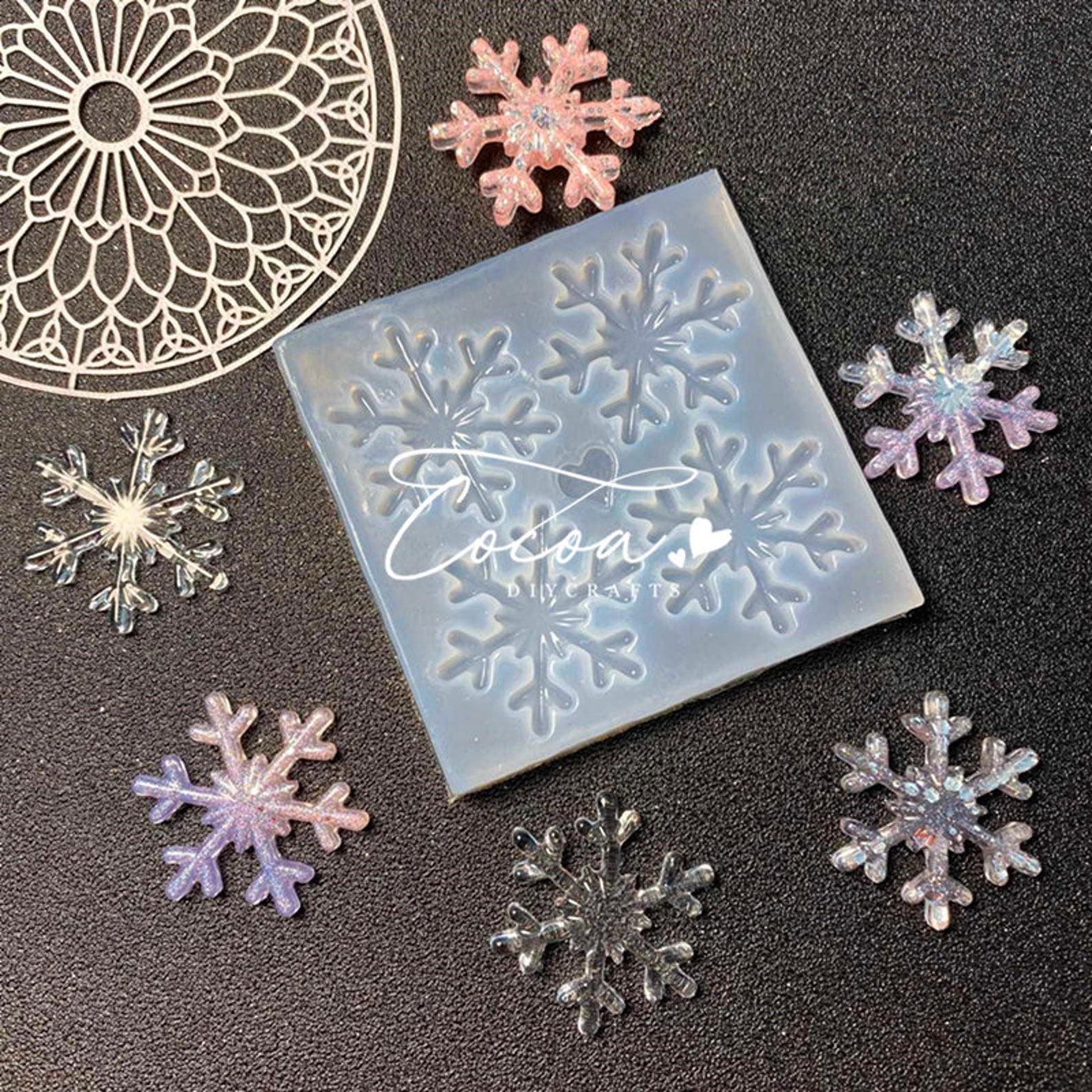 Snow Flake Silicone MoldChristmas Snowflake Resin Etsy