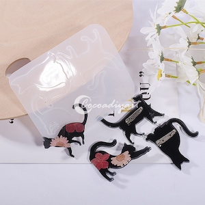 Kat Hars Siliconen Schimmel-Cute Kitten Resin Mold-Cat Pin Broche Mold-Cat Jewelry Mold-Cat Oorbellen Hanger Mold-Epoxy Resin Mold
