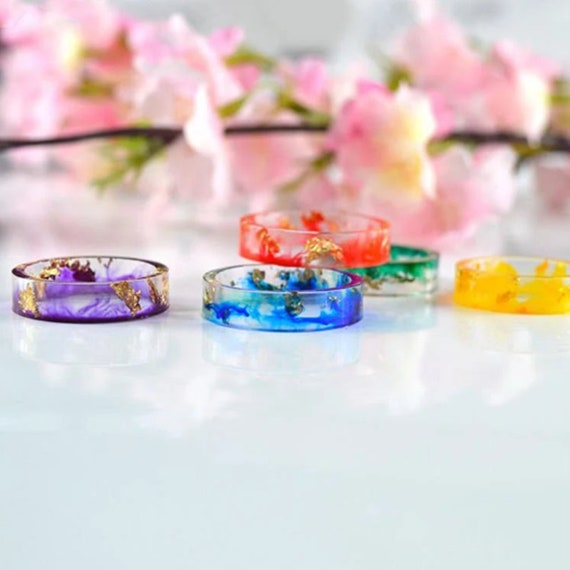 Flat Ring Silicone Mold-cute Flat Ring Resin Mold-diy Dried Flower Resin  Rings Mold-circle Ring Jewelry Making Mold-epoxy Resin Art Mold 
