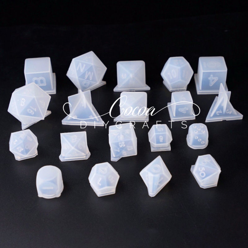 Polyhedral Resin Dice Silicone Molds Letter Number For Table Game