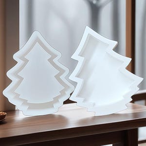 Pine Tree Dish Silicone Mold-Christmas Tree Dough Bowl Mold-Concrete Candle Vessel Mold-Succulent Planter Mold-Jesmonite Plaster Tray Mold