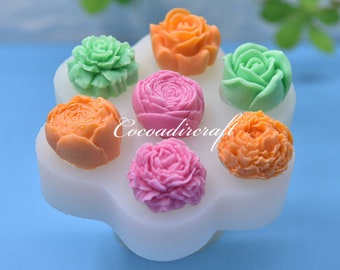 Small Flower Silicone Mold-Rose Peony Flower Candle Mold-Natural Flower Resin Mold-Handmade Flower Soap Mold-Aromatherapy Plaster Mold