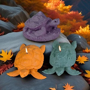 3 Styles Turtle Candle Silicone Mold-Sea Turtle Candle Mold-Mountain Peak Turtle Candle Mold-Animal Turtle Resin Mold-Concrete Cement Mold