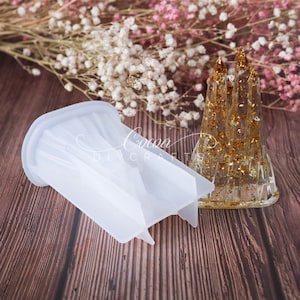 3D Conte de Fées Château Silicone Moule-Dessin Animé Château Résine Moule-Belle Maison de Château Moule-Château De Cristal Moule-Résine Époxy Moule-Cadeau pour les Enfants