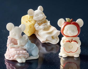 3D-muis siliconen mal-muis kaas kaars schimmel-appel muis hars schimmel-slaap dier schimmel-aromatherapie gips schimmel