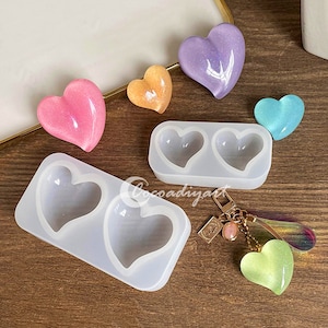 Cute Peach Heart Silicone Mold-Peach Heart Resin Mold-Peach Heart Keychain Mold-Heart Jewelry Pendant Mold-Epoxy Resin Art Mold