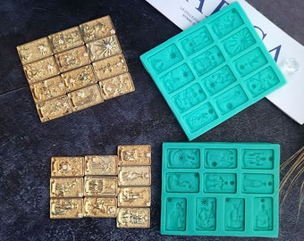 Miniatyr Tarotkort Silikonform-Tarotkort Resinform-Tarotkort Örhängen Halsband Form-Tarot Chokladkaka Dekor Form-Epoxi Resin Form