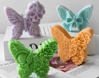 Butterfly Candle Silicone Mold-Flower Butterfly Resin Mold-Skull Snake Butterfly Mold-Angel butterfly mold-Aromatherapy Plaster Art Mold