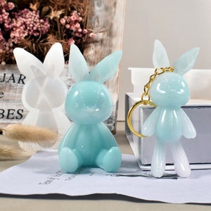 Easter Bunny Silicone Mold-Cute Rabbit Keychain Mold-Cartoon Rabbit Mold-Rabbit Resin Mold-Aroma Plaster Mold-Vent Clip Mold-Resin Art Mold