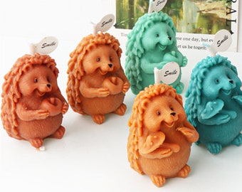 Cute Hedgehog Silicone Mold-Mushroom Hedgehog Candle Mold-Cherry Hedgehog Candle Mold-Animal Hedgehog Resin Mold-Aromatherapy Plaster Mold