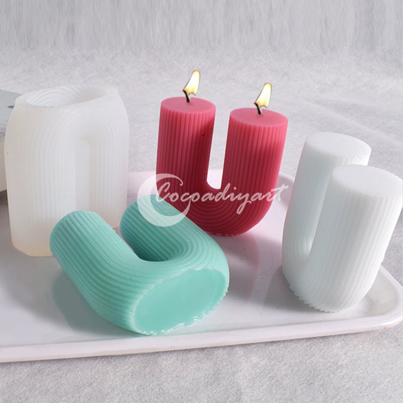 U Shaped Candle Moldribbed Candle Moldu Candle Silicone Etsy