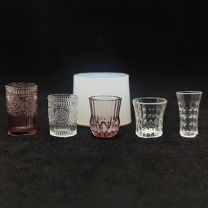 5 Styles Miniature Cup Silicone Mold-Glass Cup Resin Mold-Crystal Cup Mold-Miniature Dollhouse Mold-Food Play Mold-UV Resin Art Mold