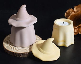 Moules à Bougie Silicone 2 Pièces | Forme Fantôme Halloween, Rangement Bijoux, Création Plâtre Décoratif