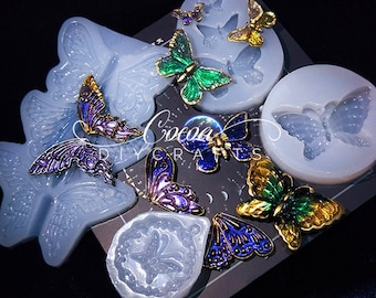 Insetto Farfalla Pendente Silicone Mold-Bella Farfalla Resina Mold-Farfalla Collana Muffa-Farfalla Orecchini Muffa-Gioielli Charms Stampo