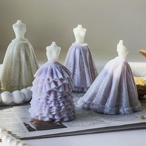 3D Wedding Dress Silicone Mold-Bridal Dress Candle Mold-Princess Dress Resin Mold-Aesthetic Art Candle Mold-DIY Aromatherapy Plaster Mold