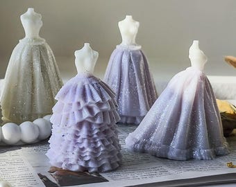 3D Wedding Dress Silicone Mold-Bridal Dress Candle Mold-Princess Dress Resin Mold-Aesthetic Art Candle Mold-DIY Aromatherapy Plaster Mold