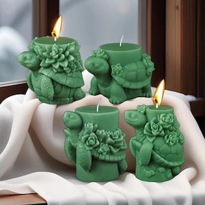 Turtle Pillar Candle Silicone Mold-Succulent Turtle Candle Mold-Sea Turtle Candle Mold-Animal Turtle Candle Mold-Concrete Cement Statue Mold