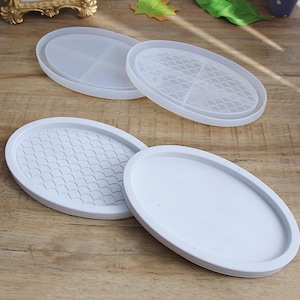 2 Styles Oval Tray Silicone Mold-Oval Storage Tray Resin Mold-Oval Trinket Dish Mold-Concrete Cement Tray Mold-Aromatherapy Plaster Art Mold