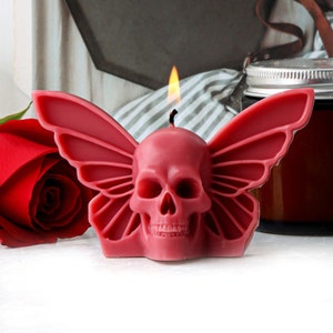 3D Skull Candle Silicone Mold-Butterfly Skull Candle Mold-Halloween Skull Candle Mold-Skull Resin Art Mold-Jesmonite Cement Decor Mold