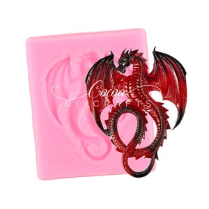 Flying Dragon Resin Mold-Dragon Fondant Silicone Mold-Chocolate Cake Decoration Mold-Dragon Jewelry Charm Mold-Epoxy Resin Craft Mold