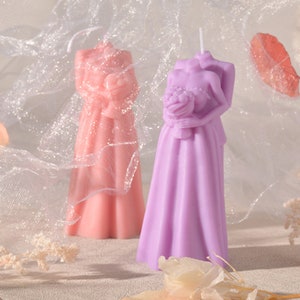 Knuffelen paar siliconen mal-paar jurk kaars schimmel-trouwjurk kaars schimmel-Valentine kaars schimmel-DIY aromatherapie gips schimmel