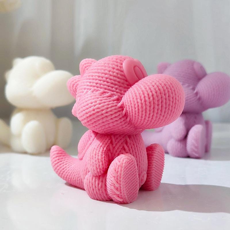 Knitting Dinosaur Silicone Mold-cute Dinosaur Candle Mold-dinosaur