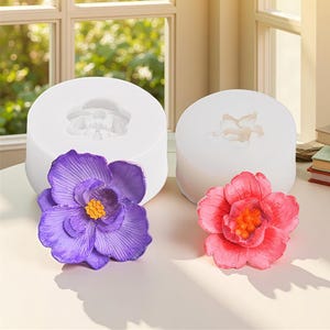 Molde de silicona 3D con forma de flor de cerezo, molde para velas con forma de orquídea y mariposa, molde para velas con forma de flor natural, molde para jabón con forma de flor, molde para yeso Jesmonite.