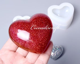 3D Heart Shaped Resin Mold-Heart Candle Silicone Mold-Romantic Love Heart Mold-Aromatherapy Candle Soap Craft Mold-Epoxy Resin Art Mold