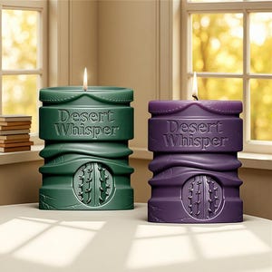 Molde de silicona para velas cilíndricas - Molde para velas de vaquero occidental - Molde para velas con letras en relieve - Molde para velas de cera de abejas - Molde para velas de cera de soja