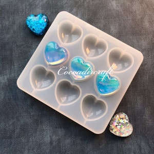 9 Cavities Heart Silicone Mold-Heart Shaped Resin Mold-Heart Keychain Pendant Mold-Heart Earrings Jewelry Making Mold-Epoxy Resin Art Mold