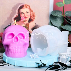 Halloween Skull Candle Mold-3D Skull Resin Mold-Skull Head Silicone Mold-Aromatherapy Candle Mold-Candle Craft Mold-Epoxy Resin Art Mold