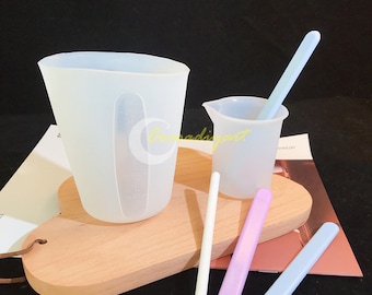 100ml 250ml Silicone Measuring Cup-Silicone Stirring Stick-Mixing Cups for Resin Craft Jewelry Making-Silicone Tools for Mixing Colors