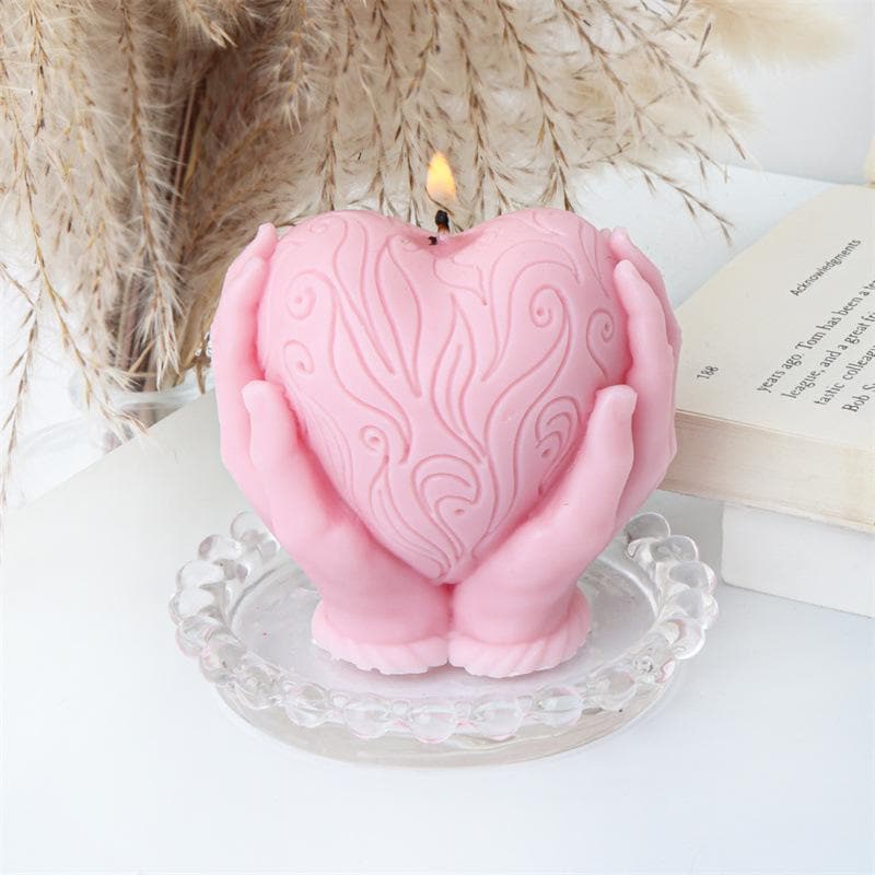 Moule Silicone Bougie Coeur 3D - Moule Bougies Parfumées Saint Valentin Anniversaire Bricolage